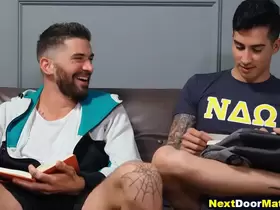 College guys having gay sex in the dorm